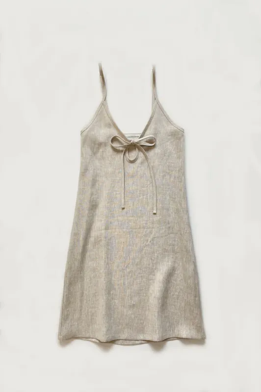 Raw Linen Slip Dress made by Eliza Faulkner