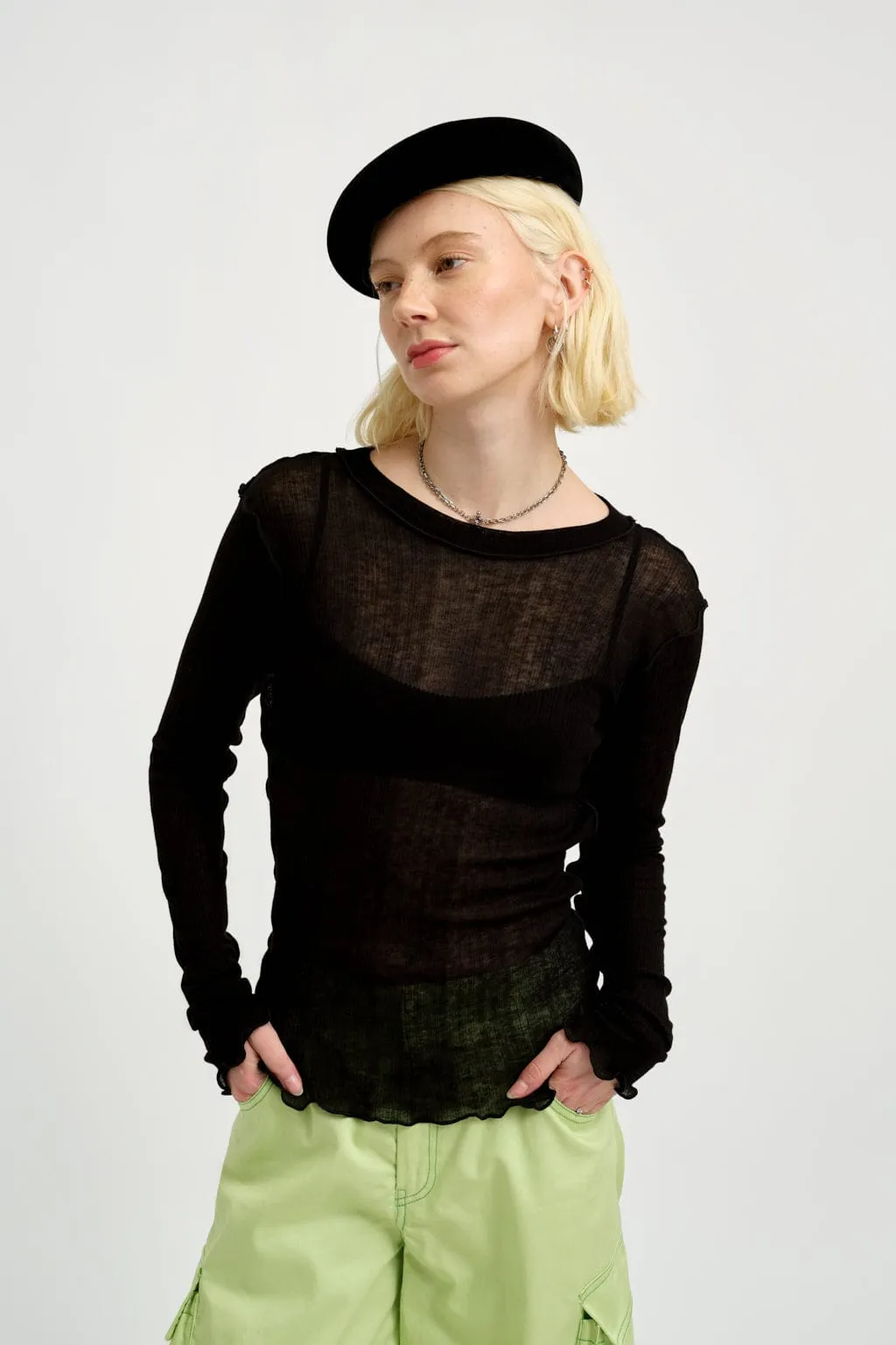 Longsleeve Rib Tee Black sold by Eliza Faulkner
