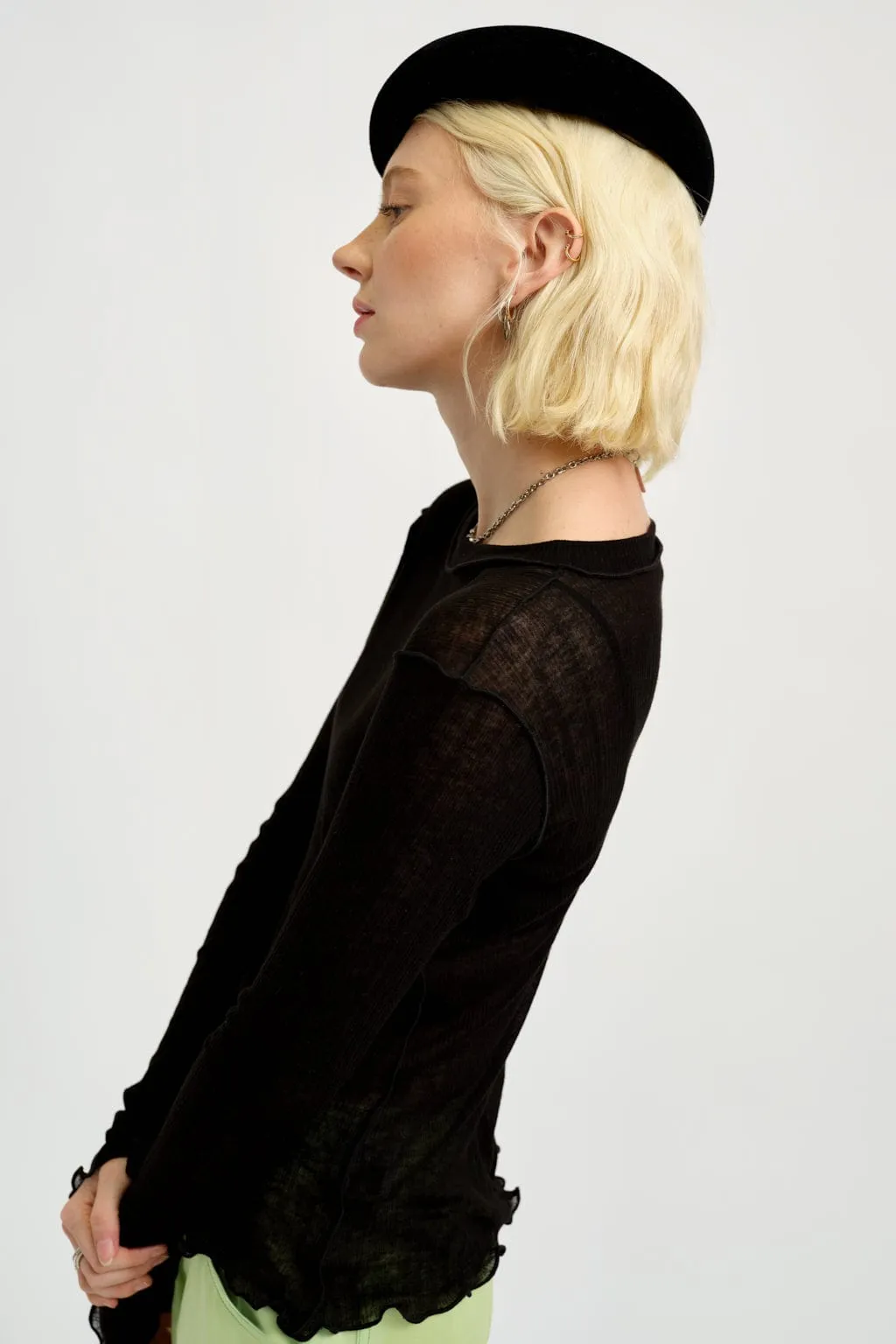 Longsleeve Rib Tee Black sold by Eliza Faulkner product image thumbnail 2