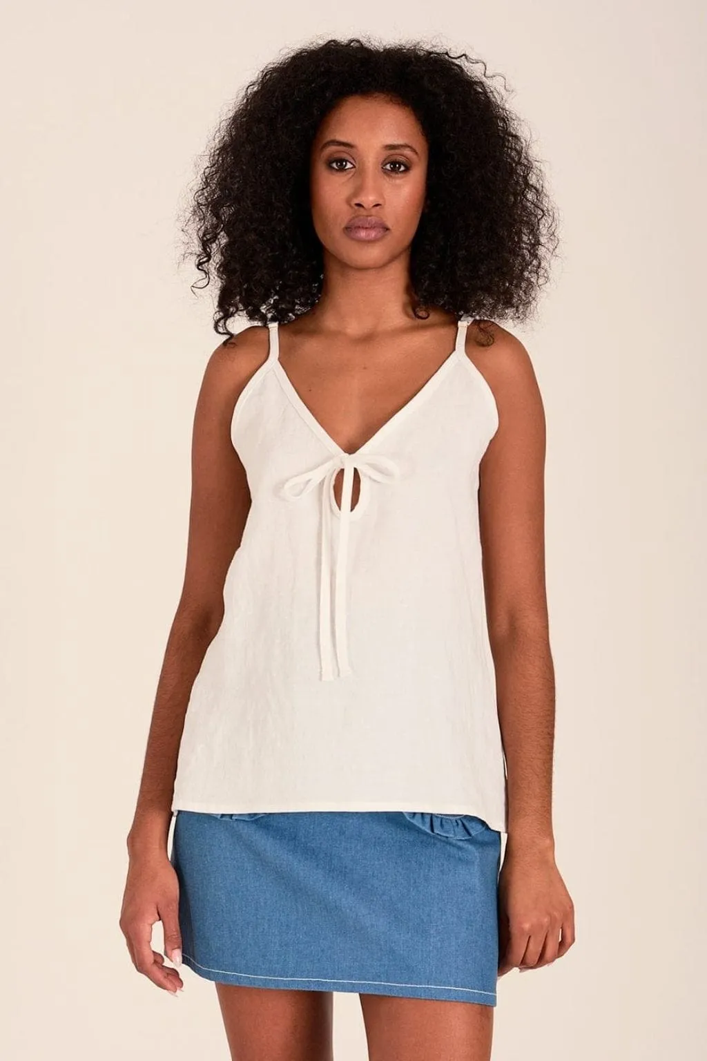 Imperfect Cami Slip Tank White Linen sold by Eliza Faulkner