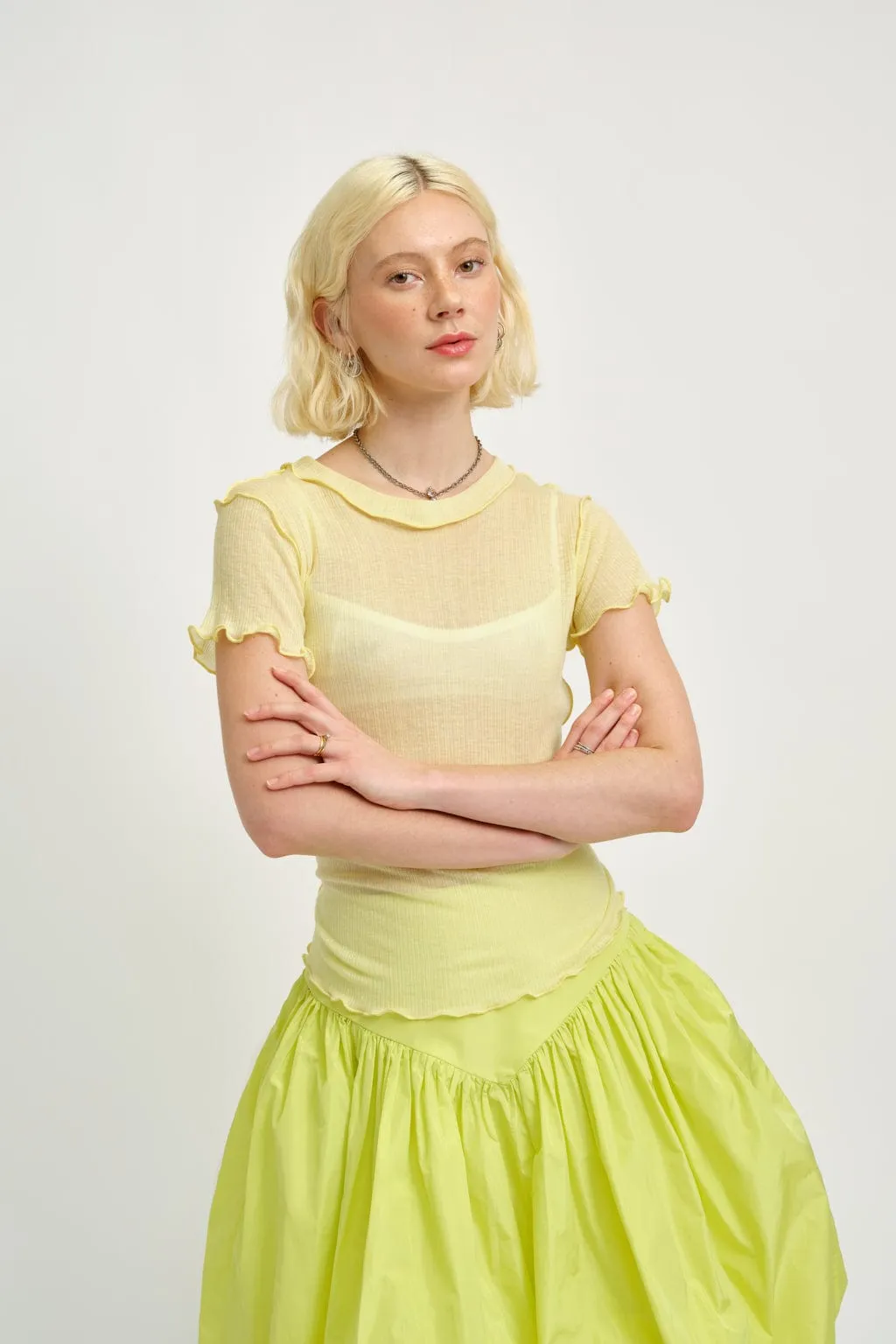 Shortsleeve Rib Tee Butter Yellow sold by Eliza Faulkner