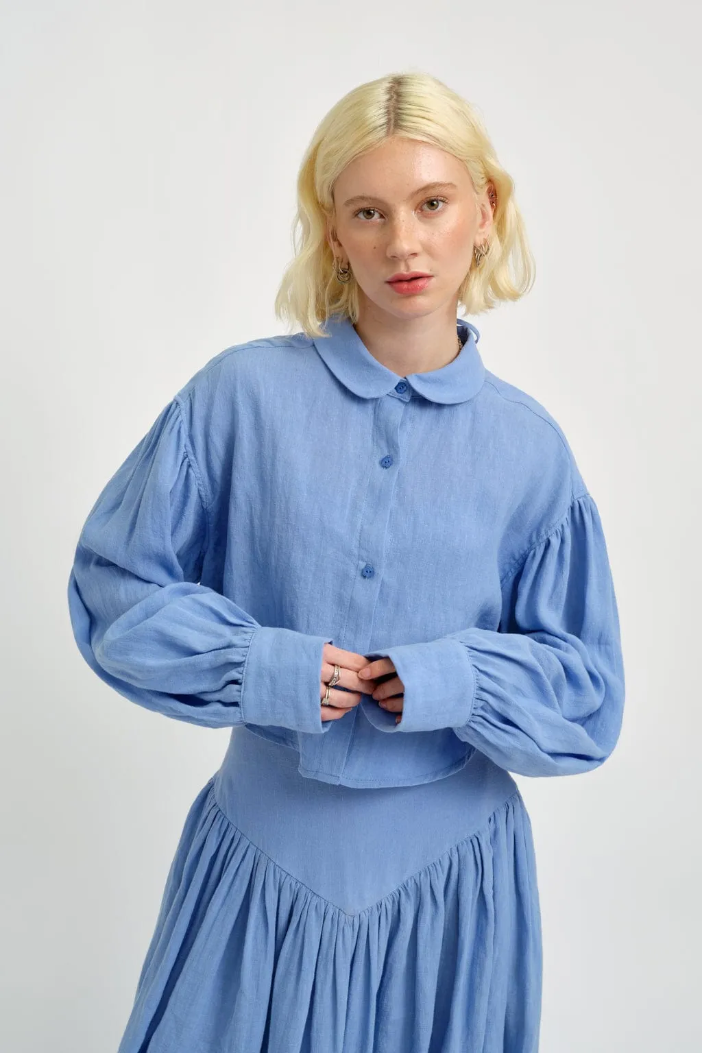 Tabitha Shirt Blue Linen sold by Eliza Faulkner product image thumbnail 2