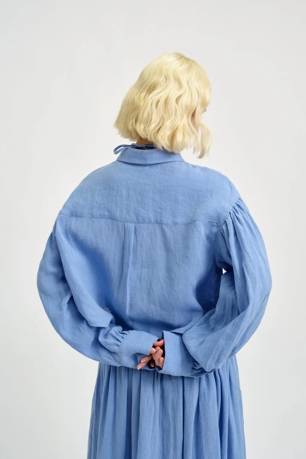 Tabitha Shirt Blue Linen sold by Eliza Faulkner product image thumbnail 3