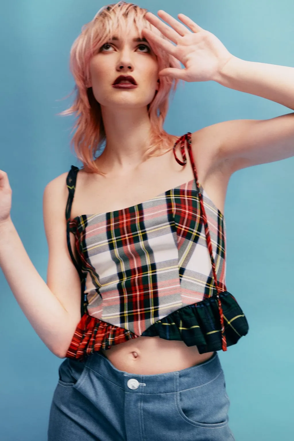Candy Corset White Plaid Mix sold by Eliza Faulkner product image thumbnail 2