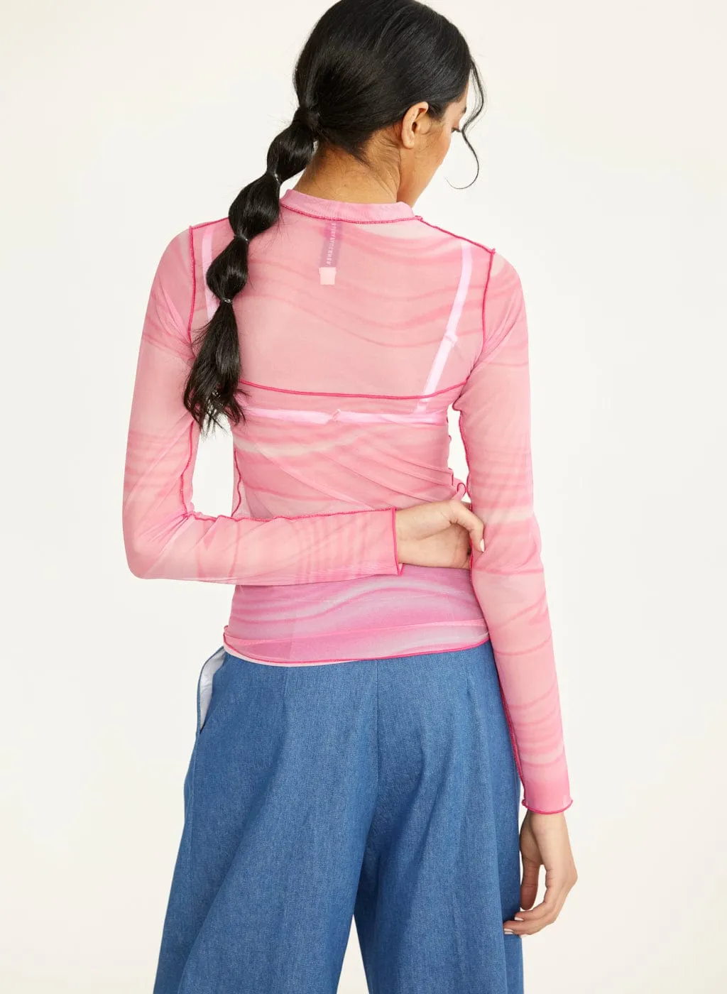 Pink Toni Mesh Long Sleeve Tee sold by Eliza Faulkner product image thumbnail 3
