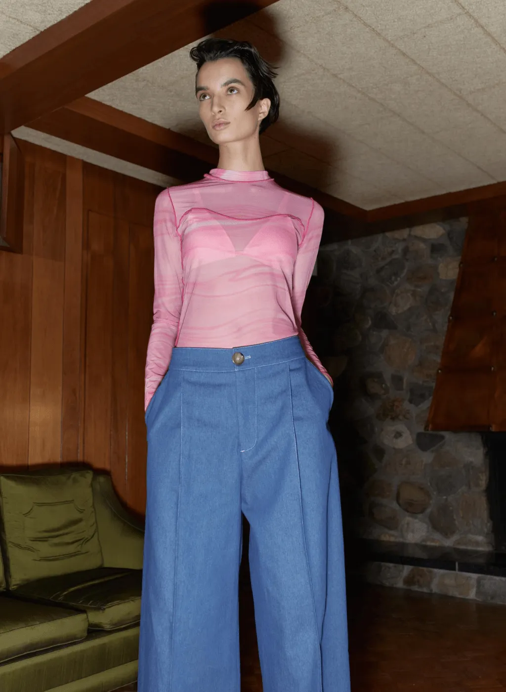 Pink Toni Mesh Long Sleeve Tee sold by Eliza Faulkner product image thumbnail 2