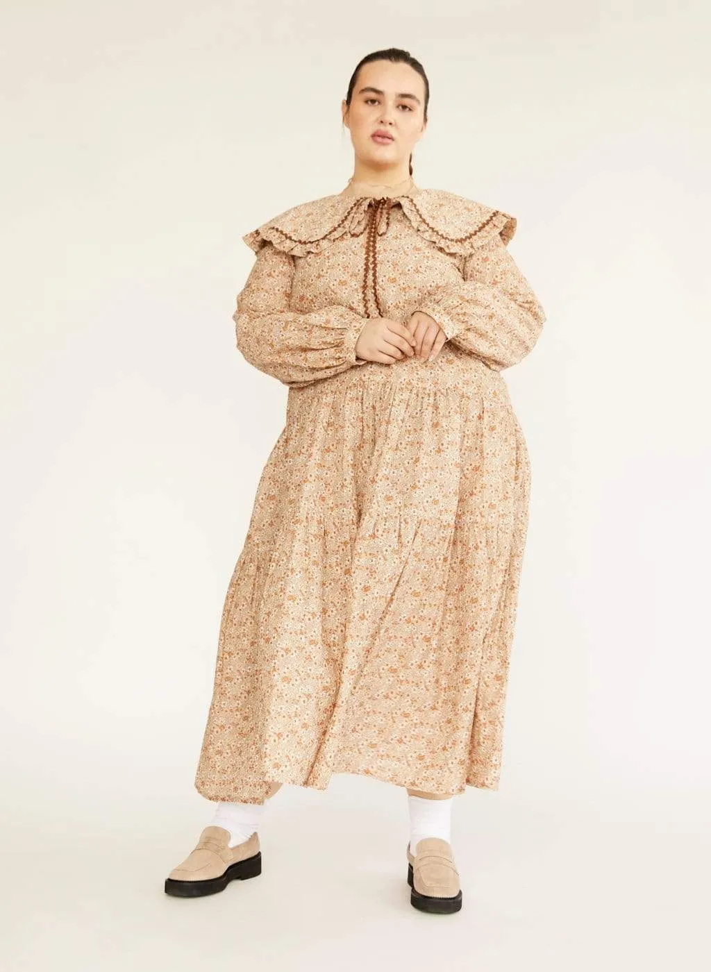 Beige Floral Sawyer Dress sold by Eliza Faulkner product image thumbnail 5