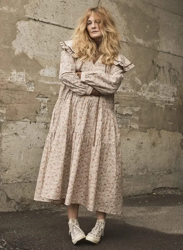 Beige Floral Sawyer Dress made by Eliza Faulkner