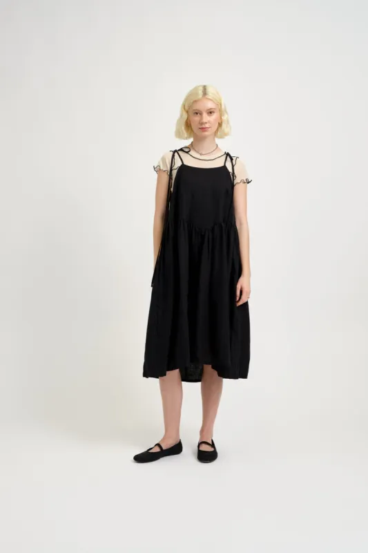Amelie Dress Black Linen sold by Eliza Faulkner