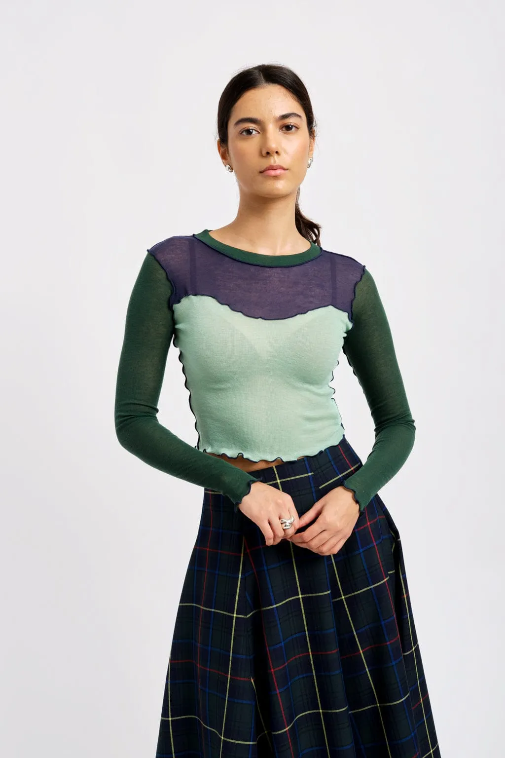 Bella Top Green & Navy sold by Eliza Faulkner