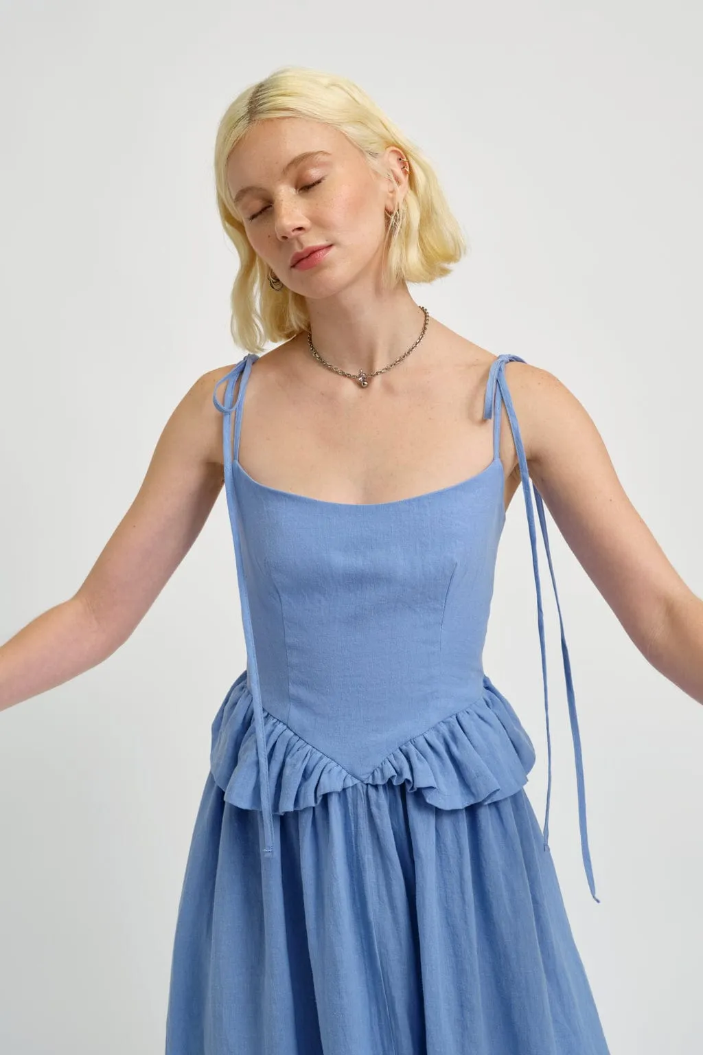 Tessa Dress Blue Linen sold by Eliza Faulkner product image thumbnail 4