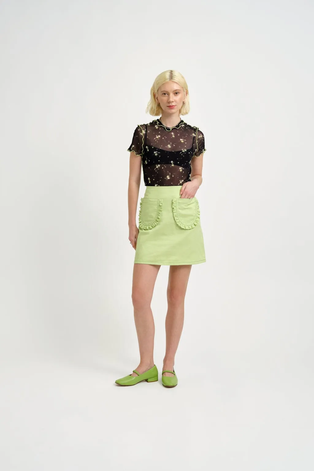 Tate Skirt Green Twill sold by Eliza Faulkner product image thumbnail 3