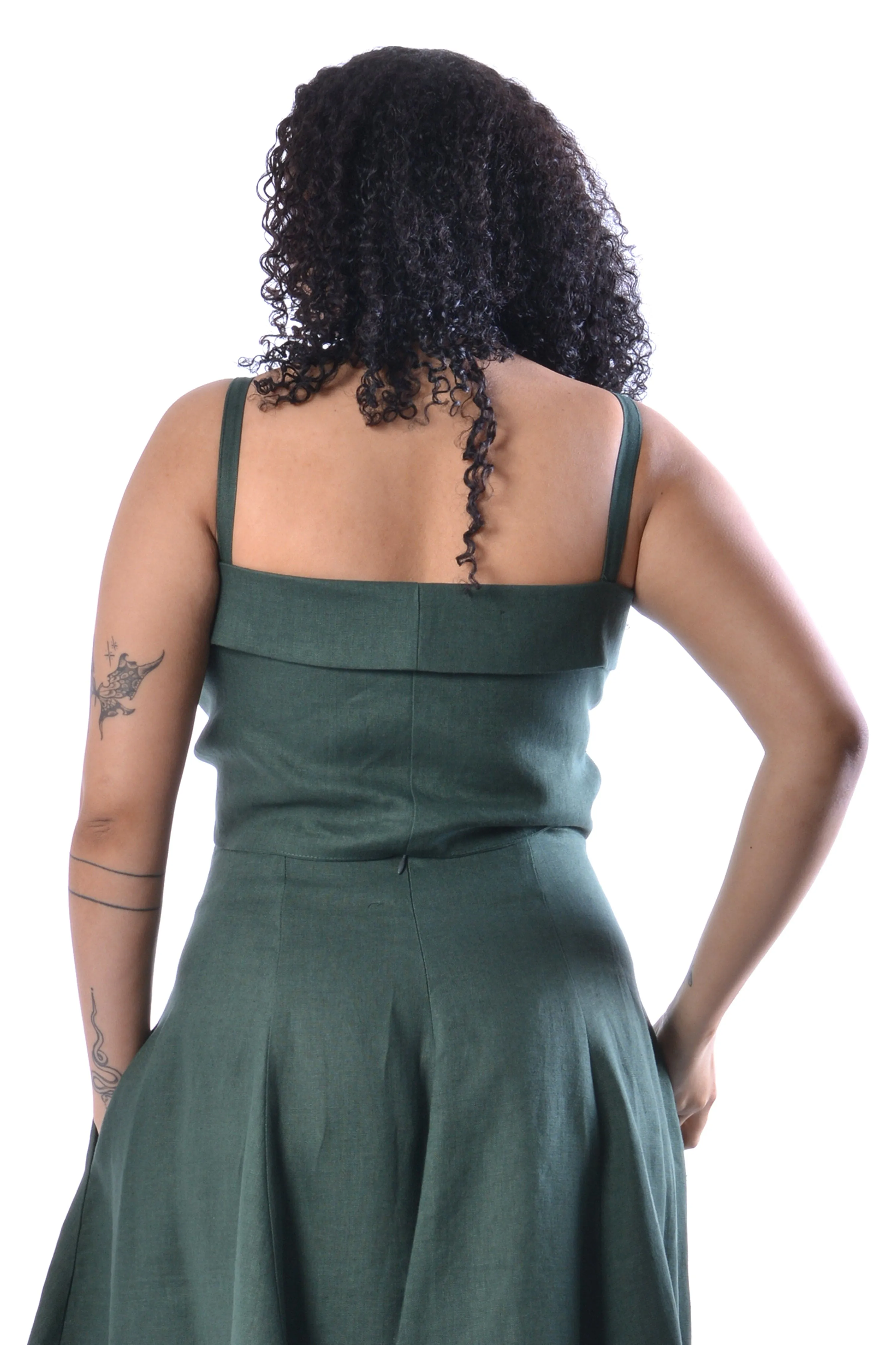 Forest Green Linen Molly Top sold by Eliza Faulkner product image thumbnail 5