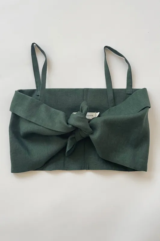 Forest Green Linen Molly Top sold by Eliza Faulkner