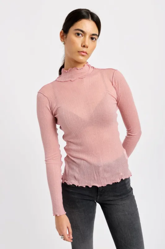 Jane Longsleeve Turtleneck Pink sold by Eliza Faulkner