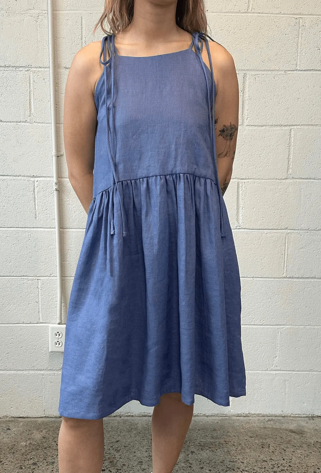 Tig Dress Periwinkle Blue Linen sold by Eliza Faulkner product image thumbnail 5
