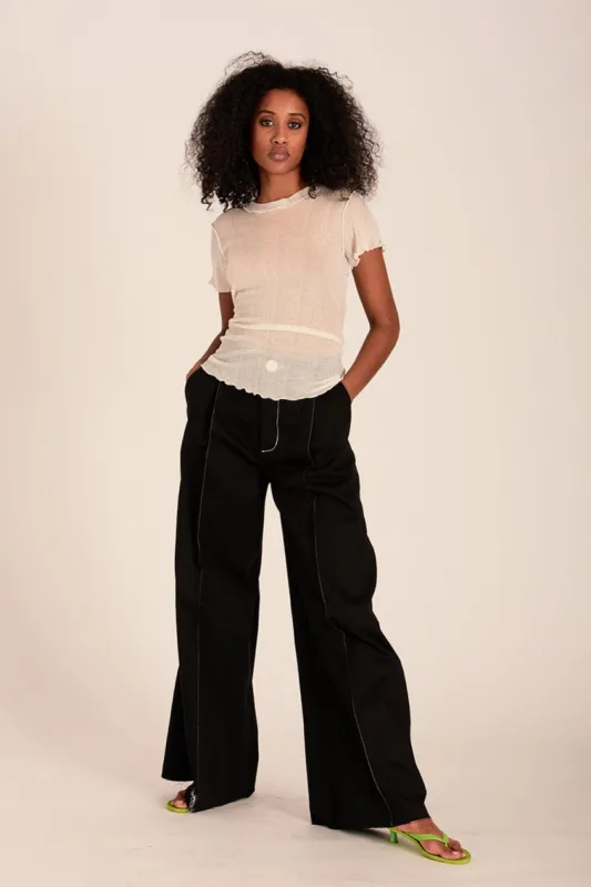 Lavoy Pants Black Twill made by Eliza Faulkner