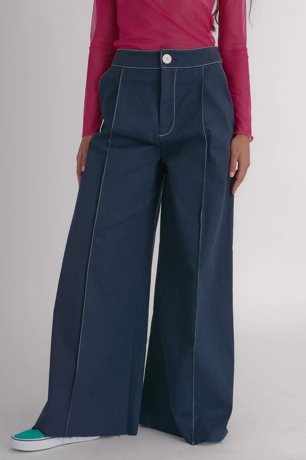 Imperfect Lavoy Pants Navy Twill sold by Eliza Faulkner