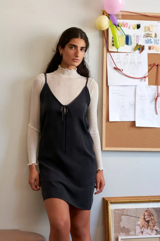 Drew Slip Dress Black made by Eliza Faulkner