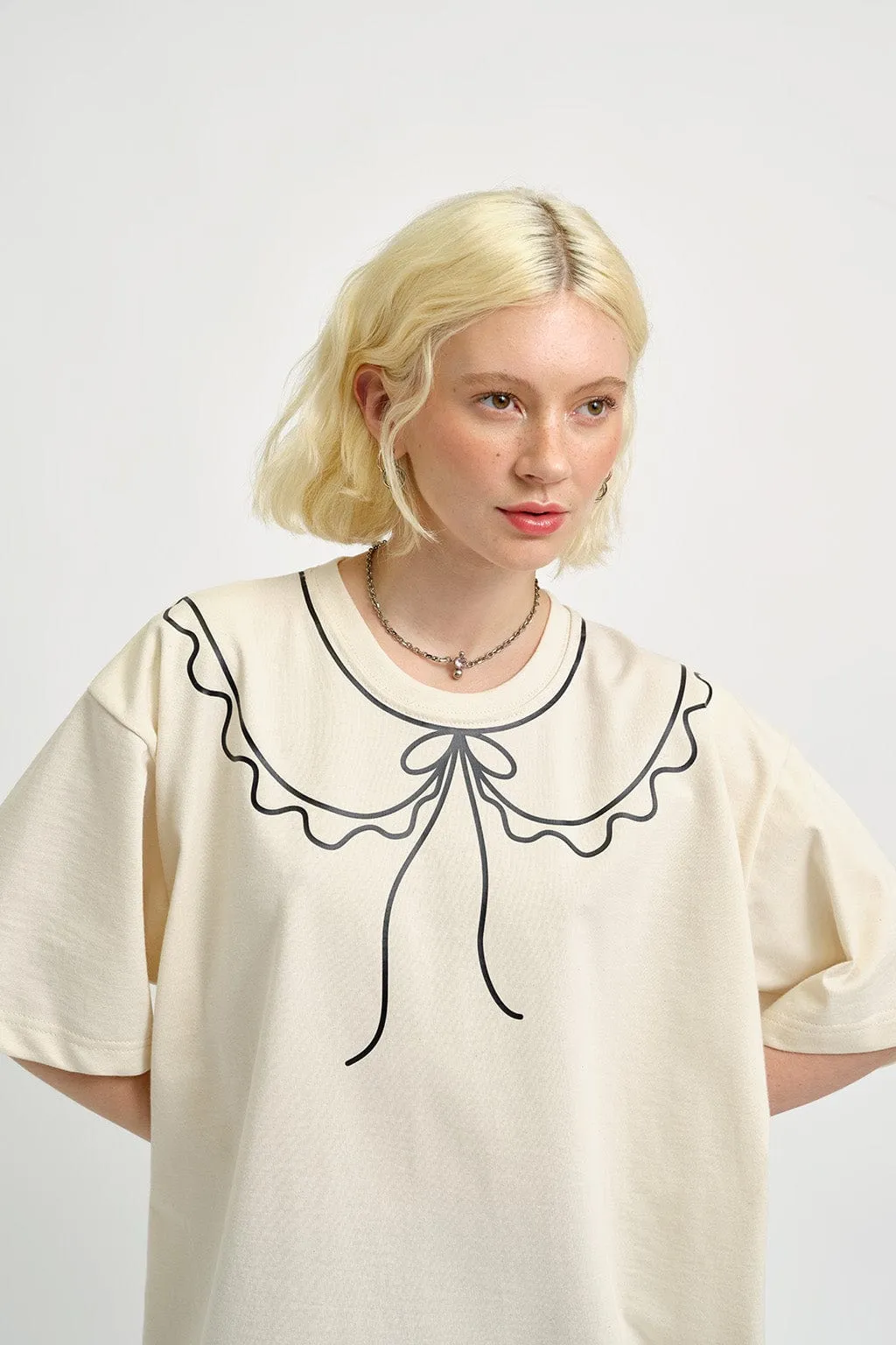 Trompe L'oeil T-Shirt Beige sold by Eliza Faulkner