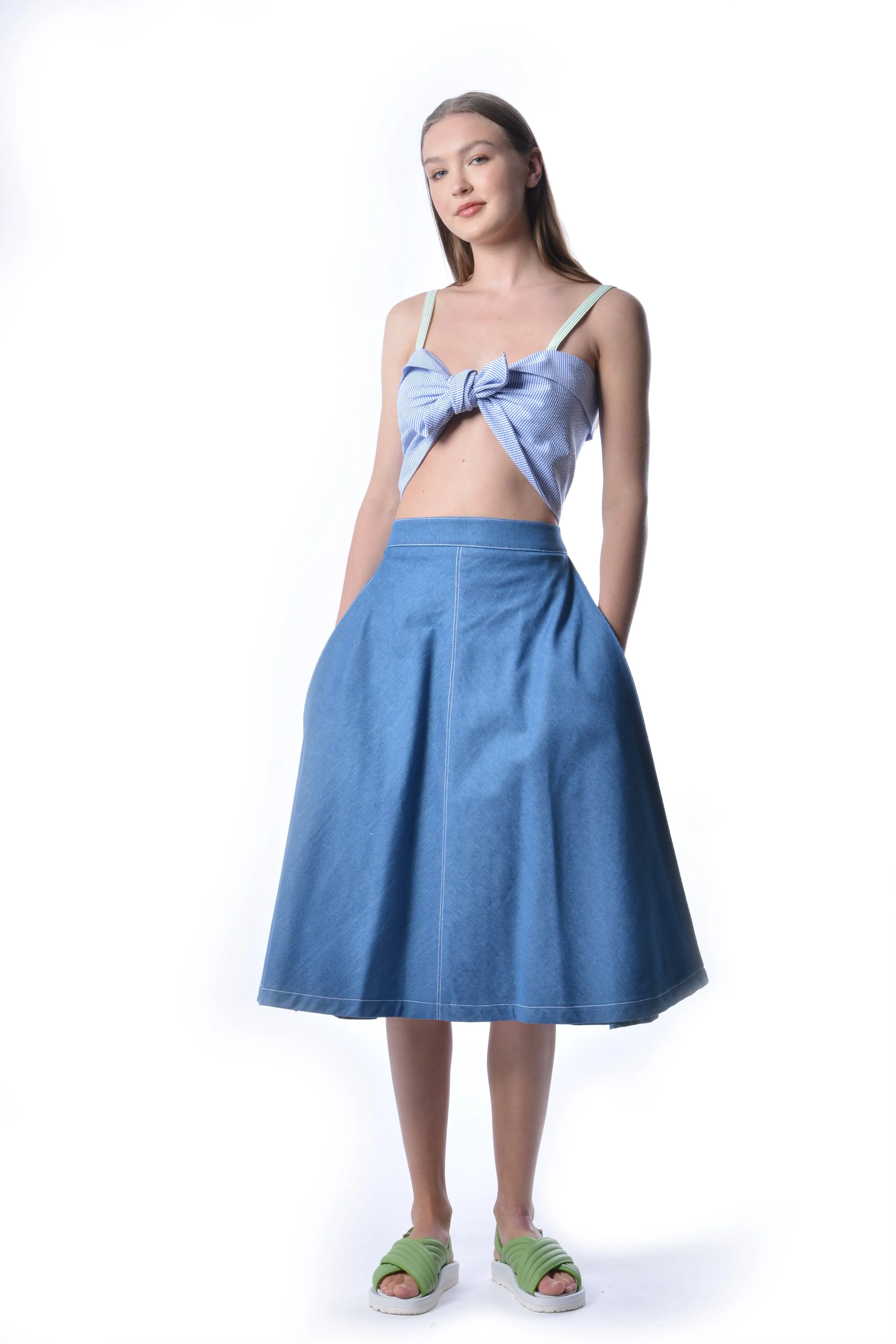 Light Blue Denim Winnie Skirt sold by Eliza Faulkner product image thumbnail 3