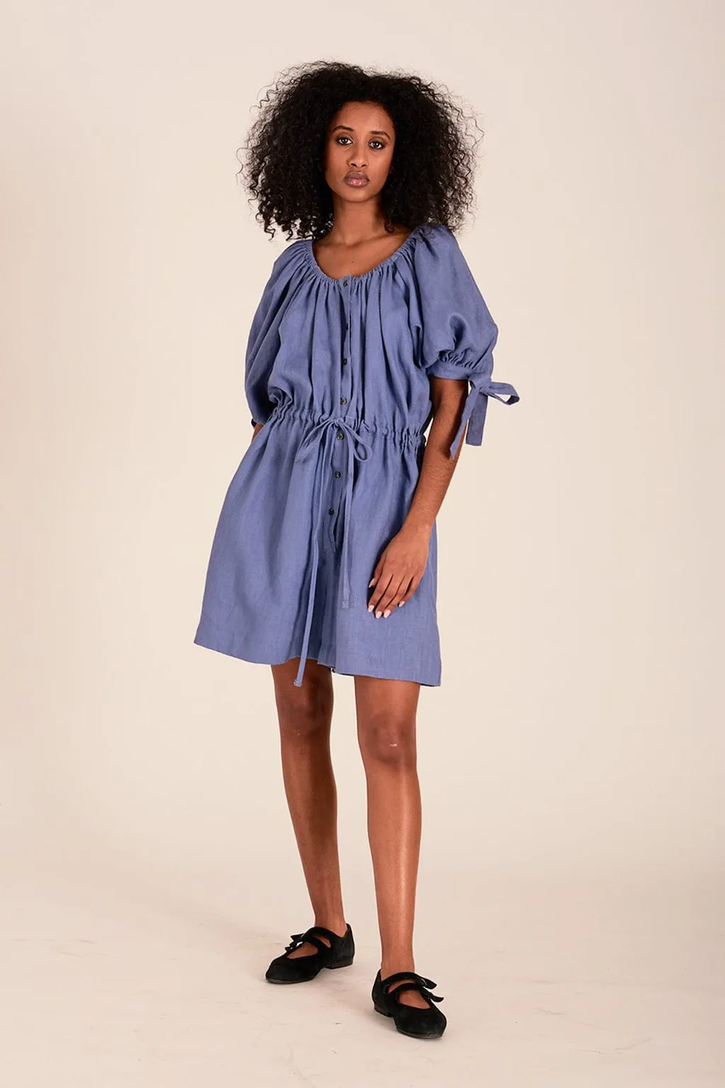 Ramona Playsuit Periwinkle Blue Linen sold by Eliza Faulkner product image thumbnail 5