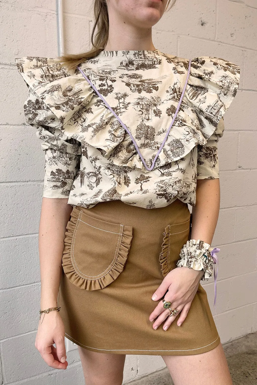 Joni Top Brown Toile De Jouy sold by Eliza Faulkner product image thumbnail 4