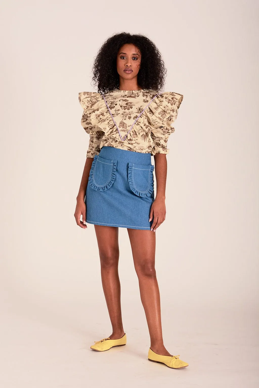 Joni Top Brown Toile De Jouy sold by Eliza Faulkner product image thumbnail 3