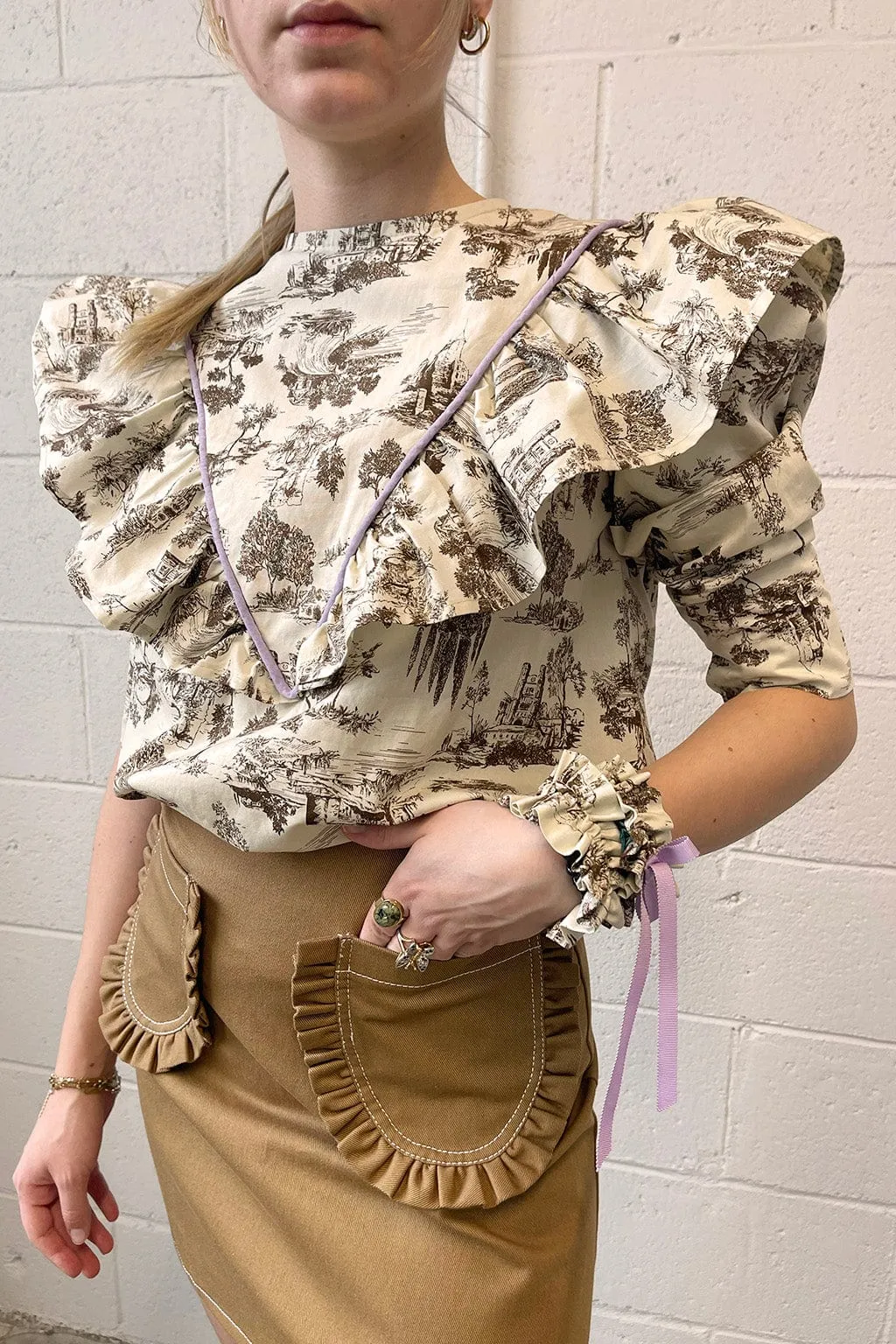 Joni Top Brown Toile De Jouy sold by Eliza Faulkner product image thumbnail 5