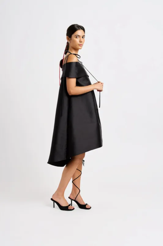 Cora Trapeze Dress Black made by Eliza Faulkner
