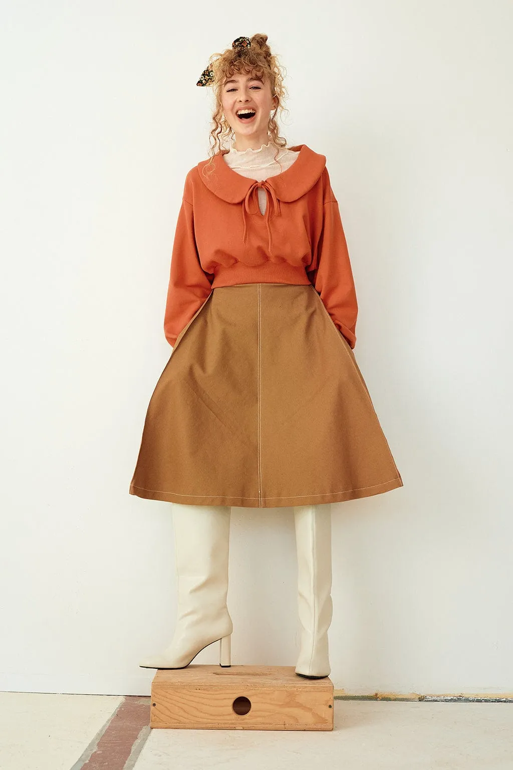 Winnie Skirt Toffee Brown Twill sold by Eliza Faulkner product image thumbnail 4