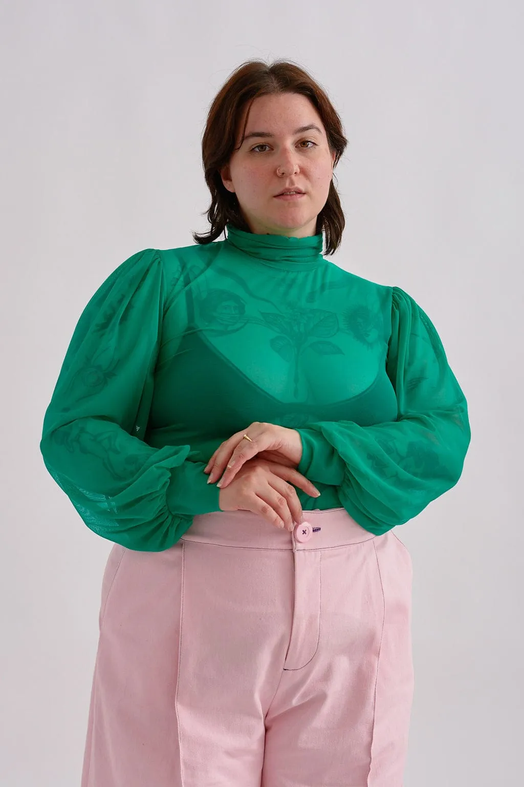 Dolly Mesh Turtleneck Teal sold by Eliza Faulkner product image thumbnail 3