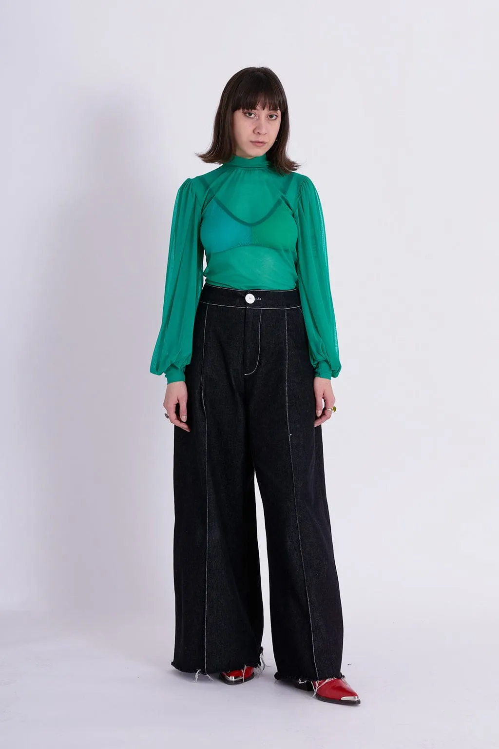 Dolly Mesh Turtleneck Teal sold by Eliza Faulkner product image thumbnail 2