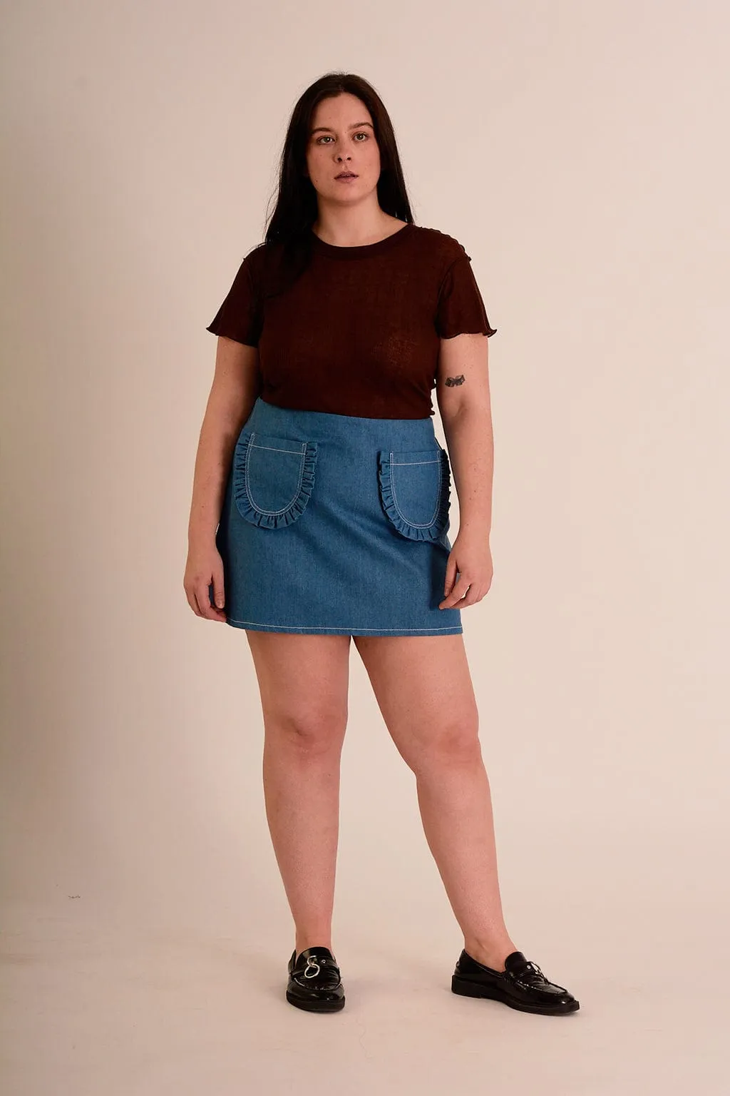 Rib Tee Chocolate Brown sold by Eliza Faulkner
