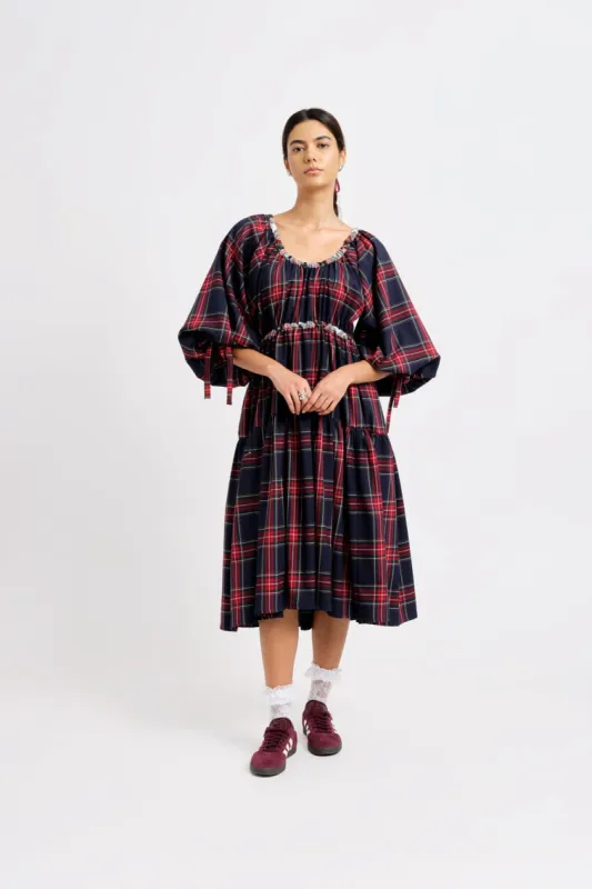 Josie Dress Navy Plaid sold by Eliza Faulkner