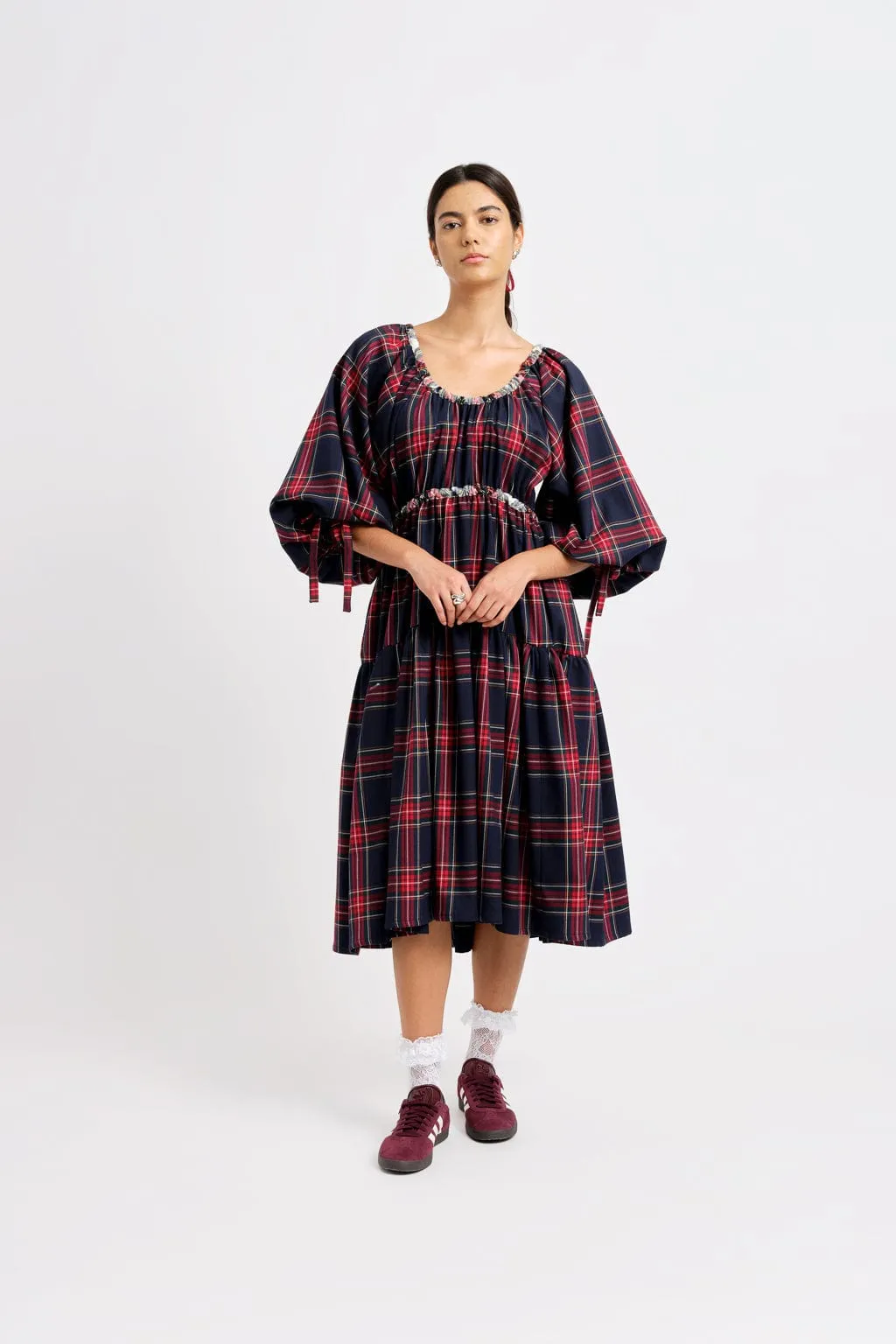 Josie Dress Navy Plaid sold by Eliza Faulkner