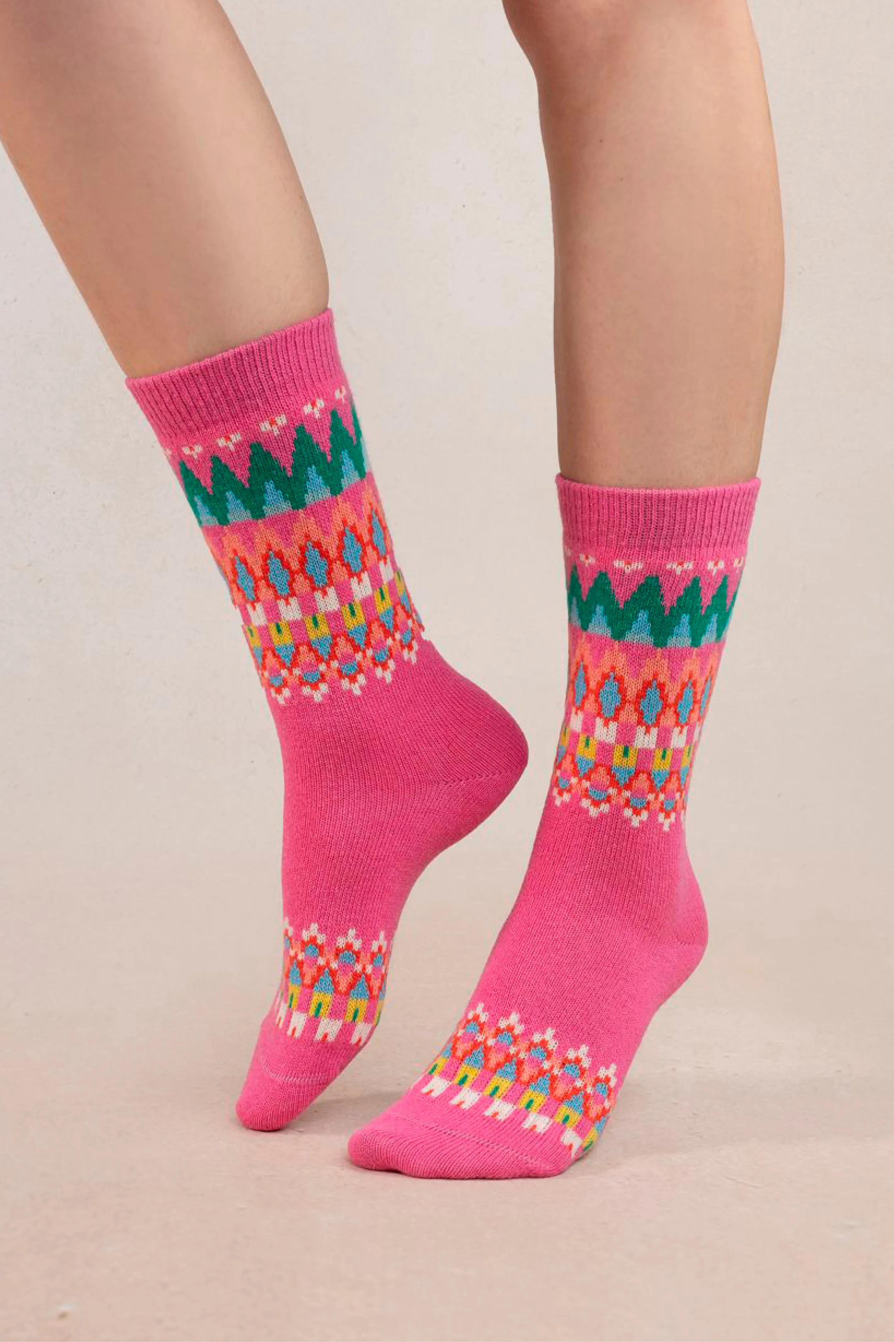 Bleuforêt Jacquard Sock Pink sold by Eliza Faulkner