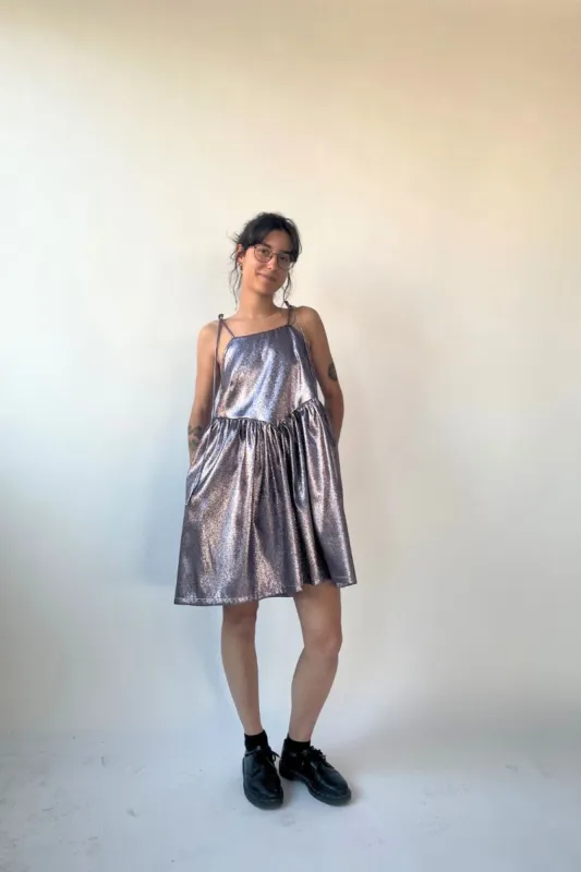 Amy Dress Lilac Metallic sold by Eliza Faulkner