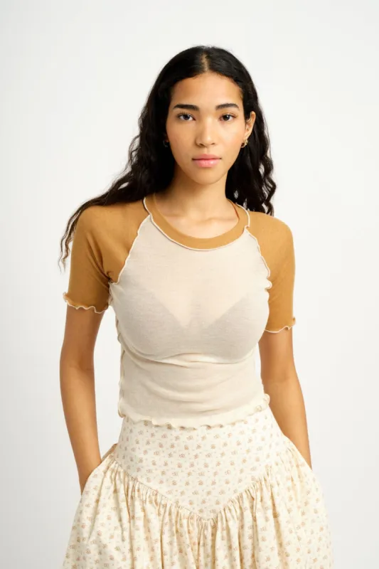 Ruth Tee Off White Camel sold by Eliza Faulkner