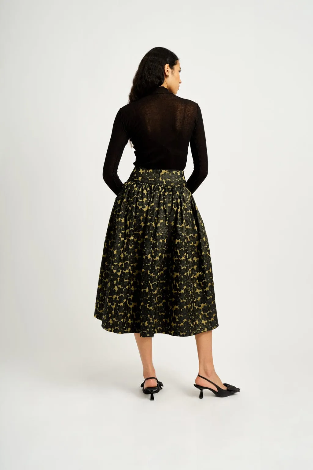 Lucille Skirt Chartreuse Jacquard sold by Eliza Faulkner product image thumbnail 3