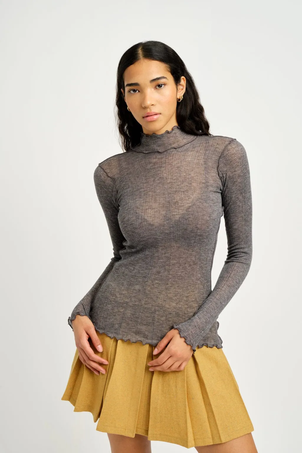 Jane Turtleneck Dark Grey sold by Eliza Faulkner