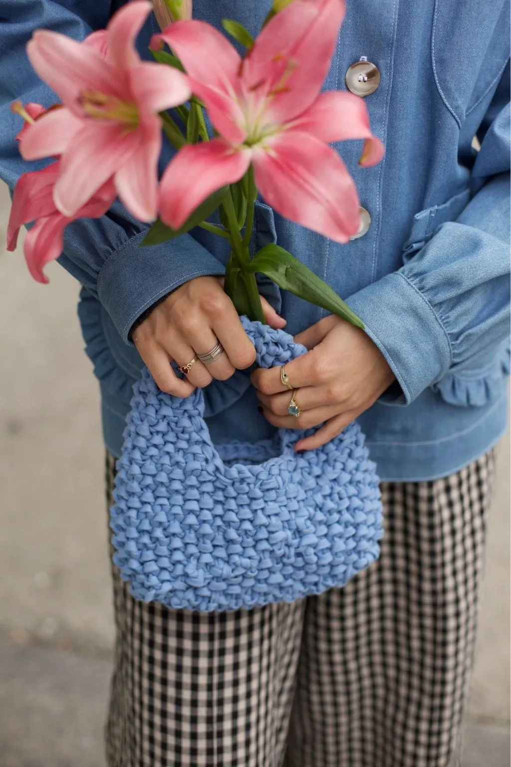 Knitted Bag Blue Linen sold by Eliza Faulkner product image thumbnail 2
