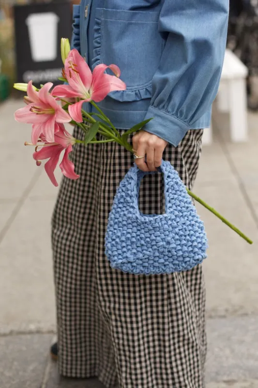 Knitted Bag Blue Linen sold by Eliza Faulkner