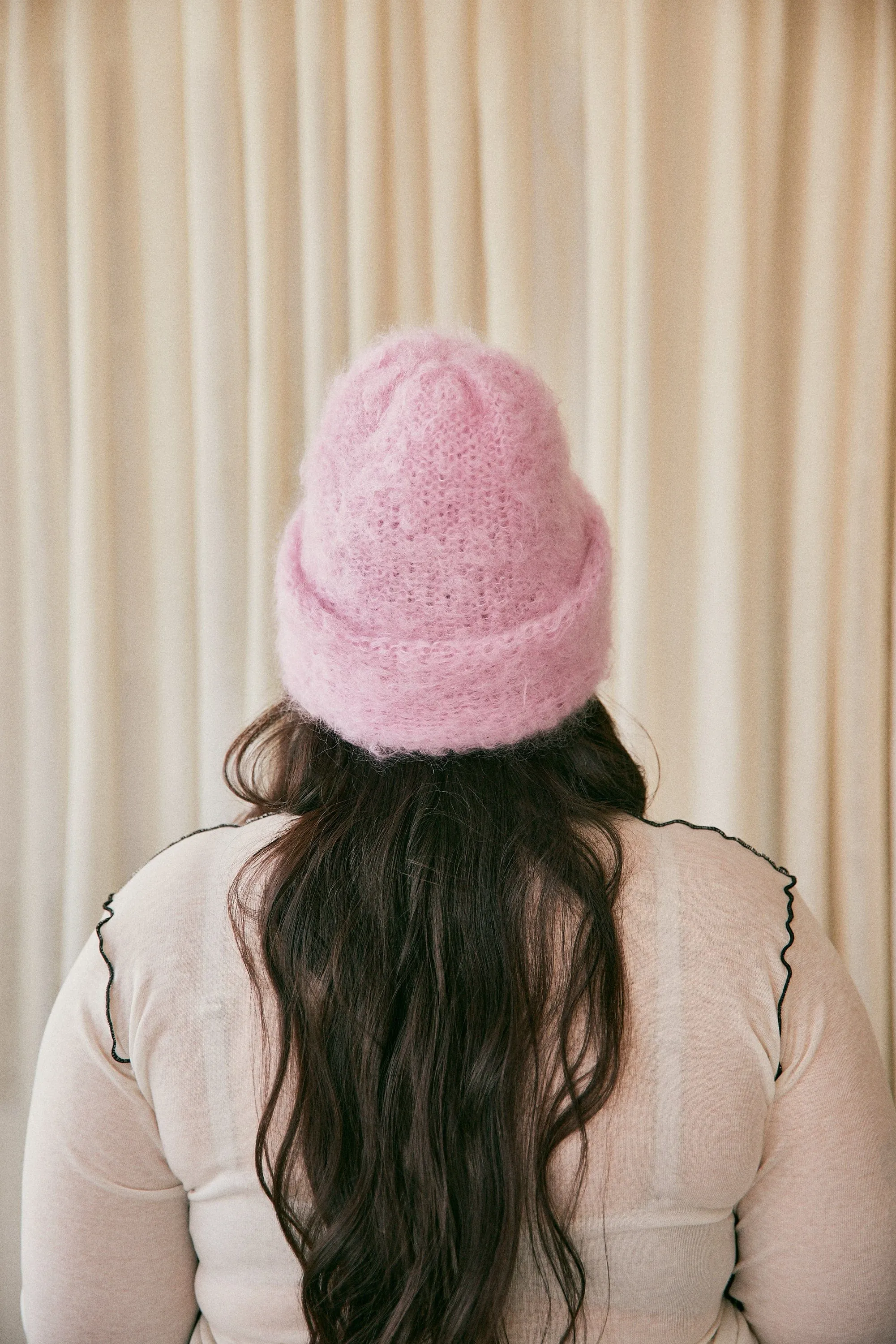 Heirloom Hat Cloud Mohair Beanie Pink sold by Eliza Faulkner product image thumbnail 3