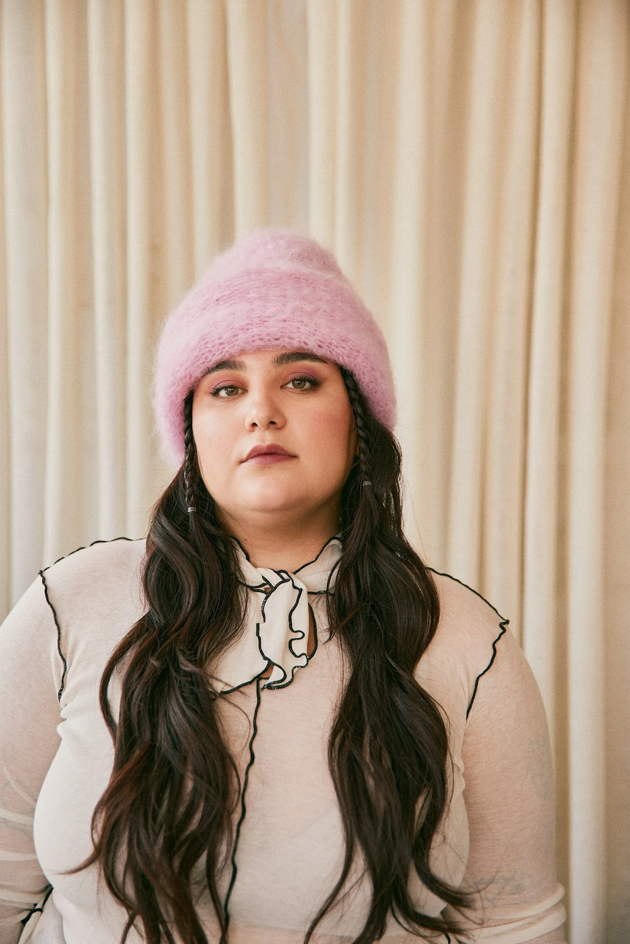 Heirloom Hat Cloud Mohair Beanie Pink sold by Eliza Faulkner