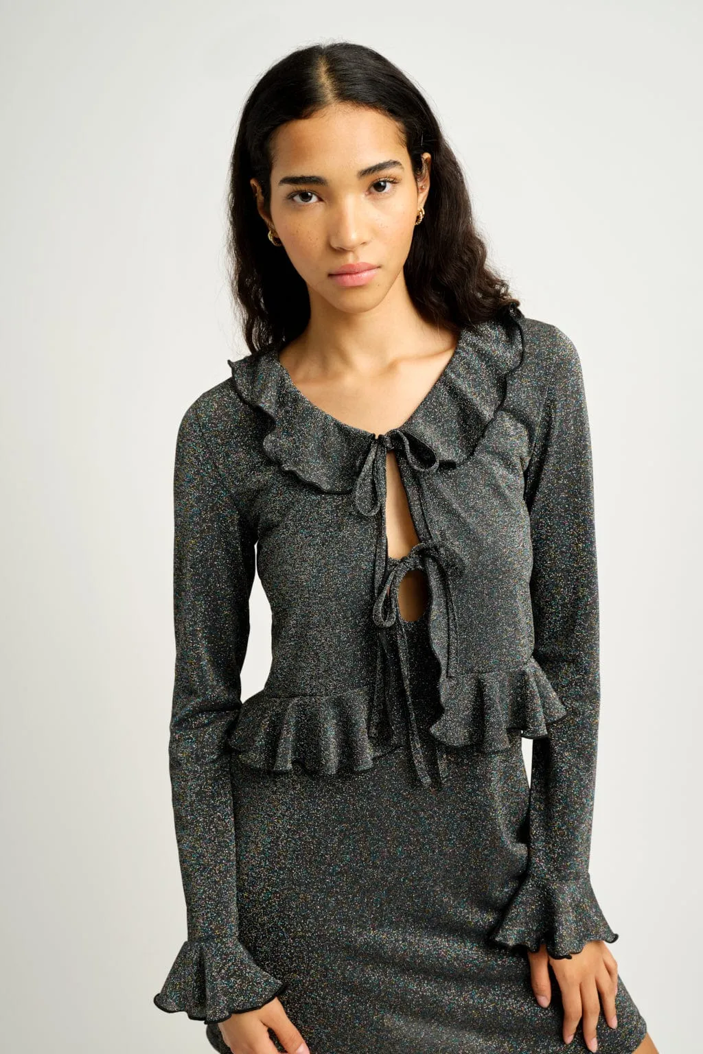 Carole Cardigan Black Shimmer sold by Eliza Faulkner