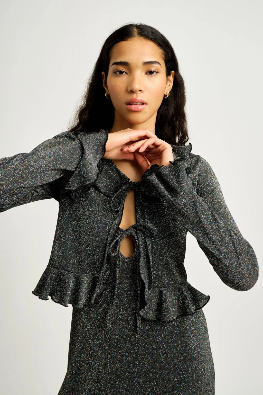 Carole Cardigan Black Shimmer sold by Eliza Faulkner product image thumbnail 2