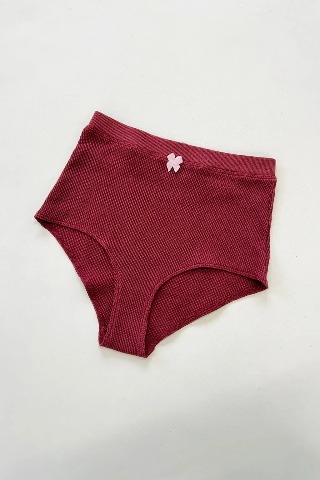 Ula Organic Cotton Waffle Panty Maroon sold by Eliza Faulkner product image thumbnail 2