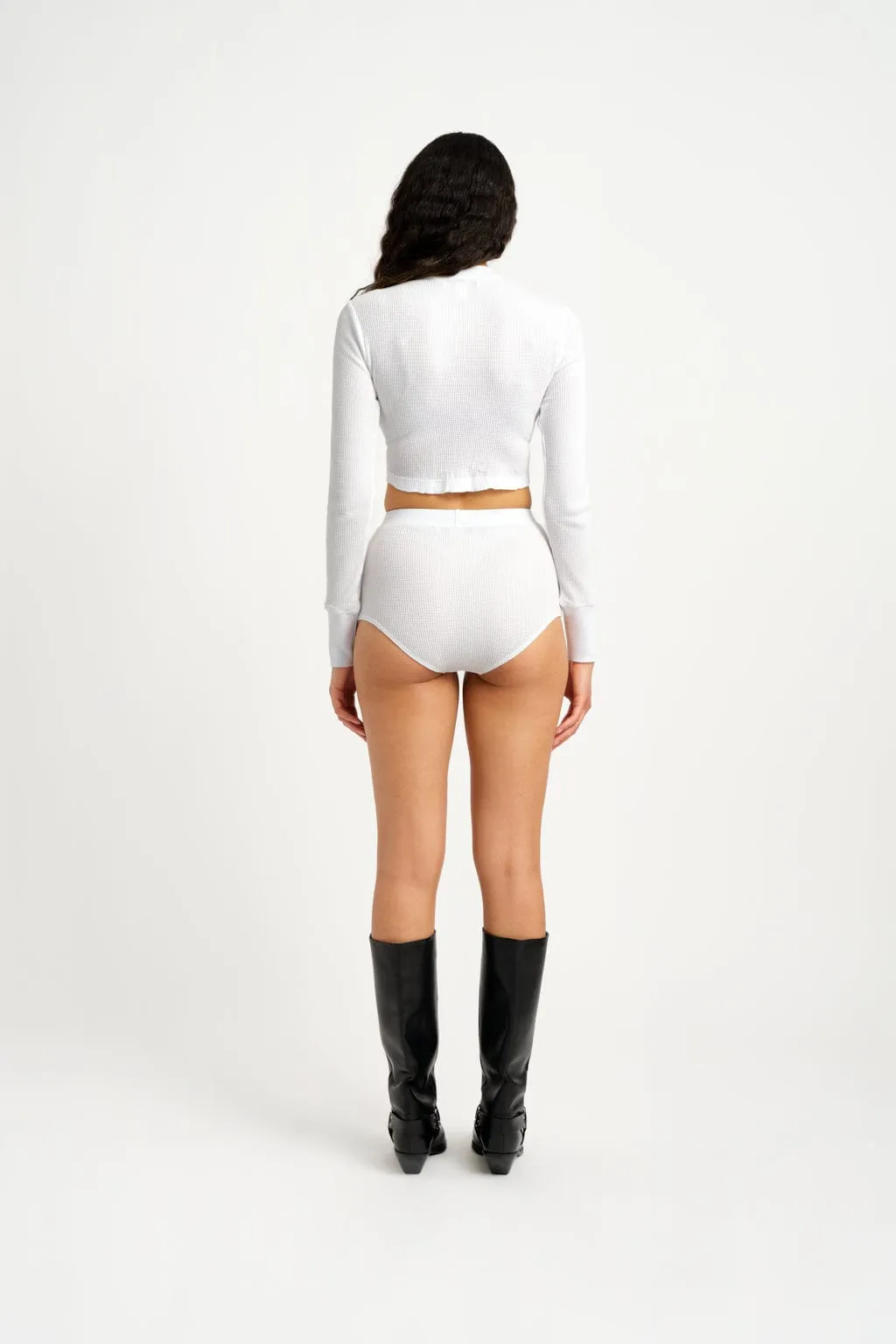 Ula Organic Cotton Waffle Panty White sold by Eliza Faulkner product image thumbnail 2