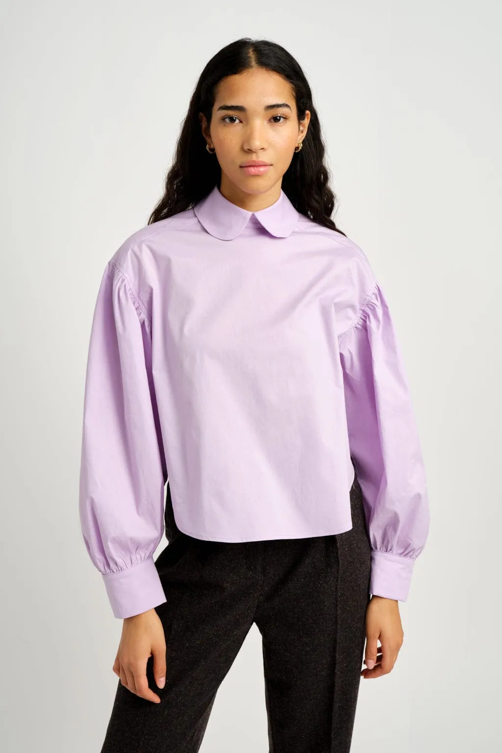 Leni Shirt Lilac Cotton sold by Eliza Faulkner